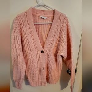 Super Chunky peach cardigan